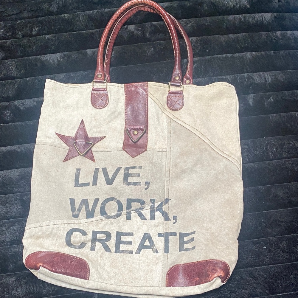 Mona B Signature Pattern Canvas Tote